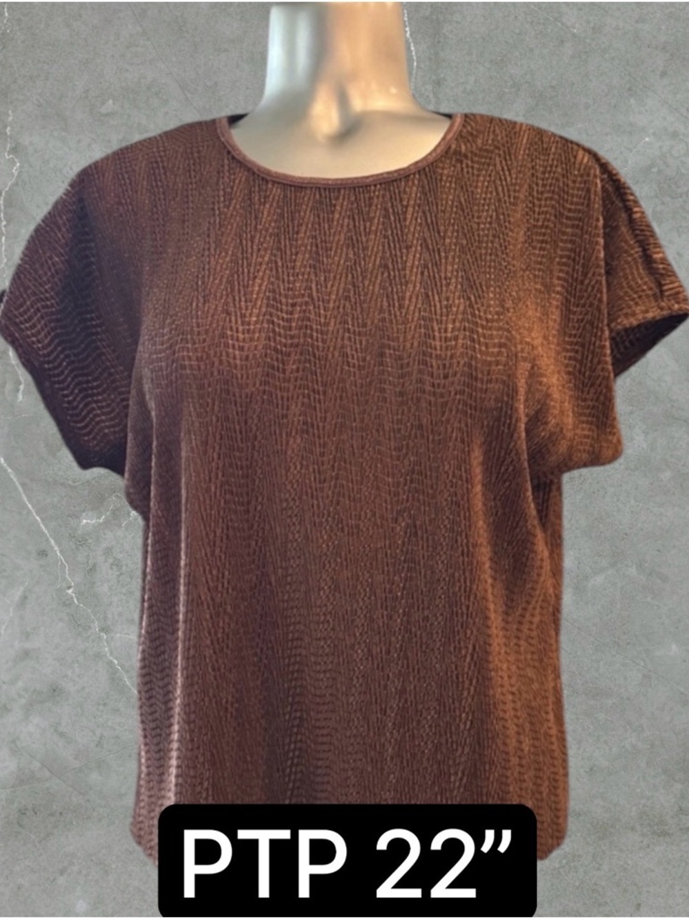 Free | Vintage Elegant Brown Short Sleeve Top - Picture 3 of 15